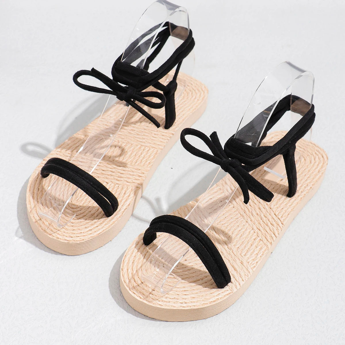 Women’s Lightweight Anti-Slip Strappy Sandals | Soft Sole Gladiator-Style Lace-Up Flats