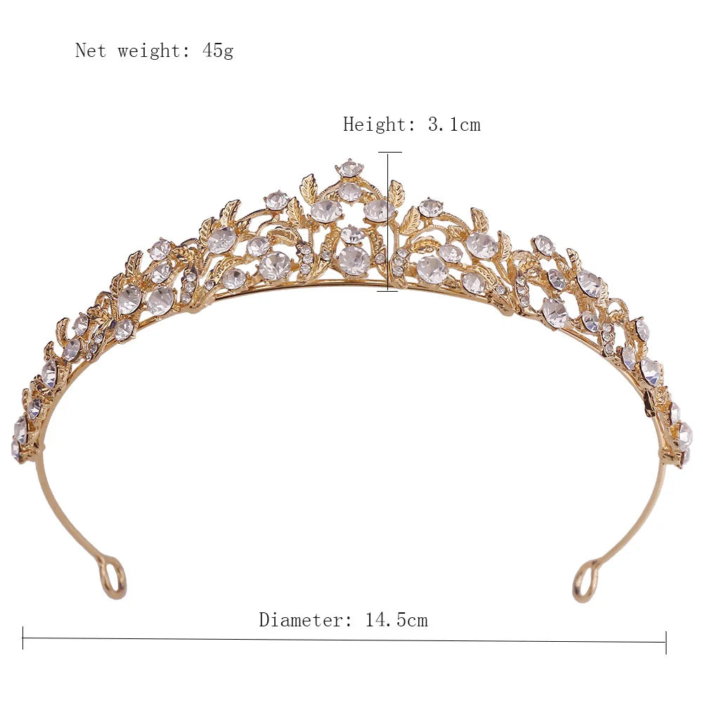 Luxe Barok Bruidskroon met Kristallen | Tiara voor Je Eigen verjaardag, Trouwdag, Gala of Fotoshoot