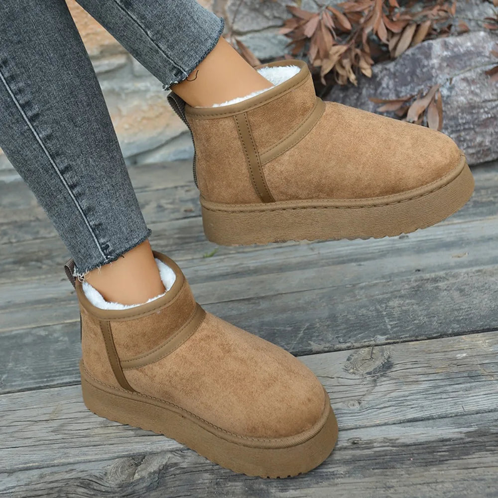 Warme Winter Dames Snowboots | Katoen & Plush | Slip-On Enkelboots