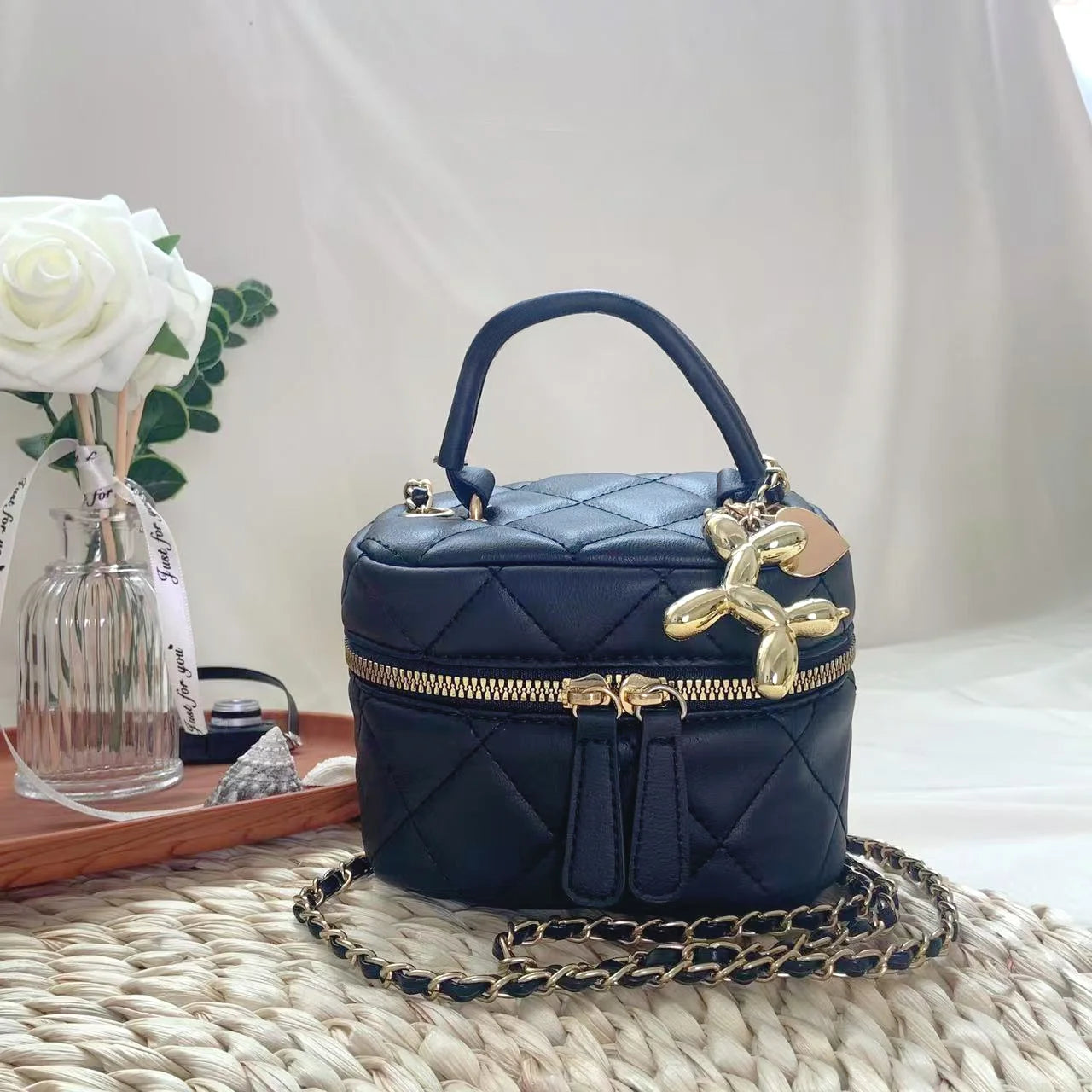 Y2K Dames Box Tas – Trendy Schoudertas met Ketting & Schattige Hondenhanger 2025