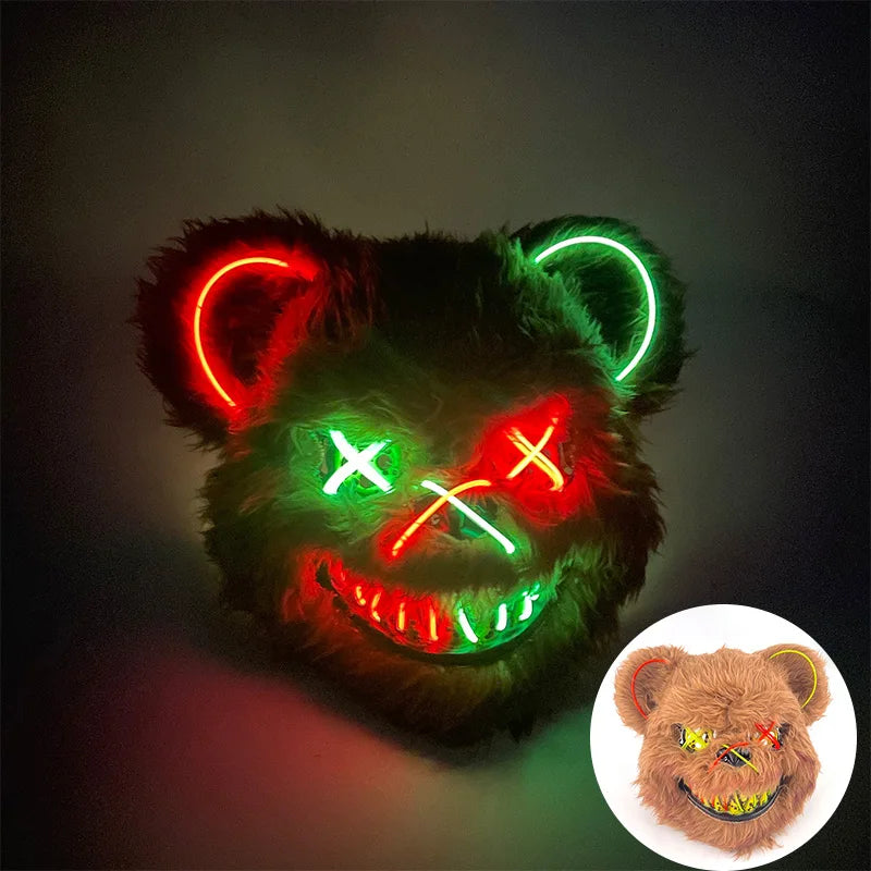 LED Halloween Masker – Eng Konijnen of Beer masker met Lichtgevende Verlichting