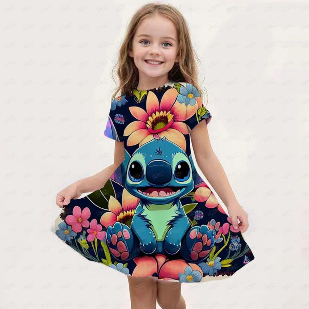 Stitch Girl Summer Dress | Princess Style | Ages 2 – 14