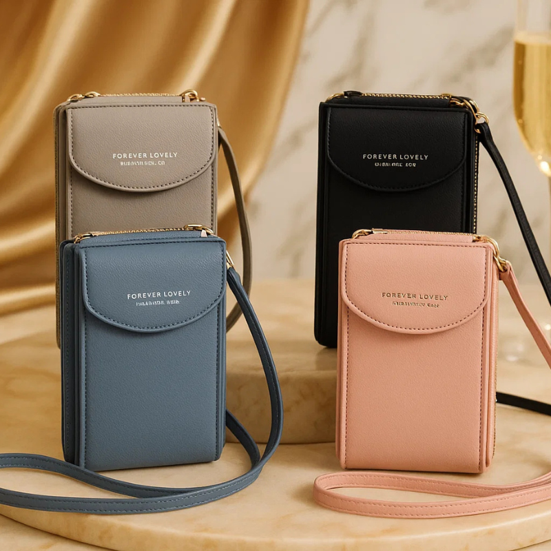 Telefoontas voor Dames | Compacte Schoudertas met Rits en Polsband