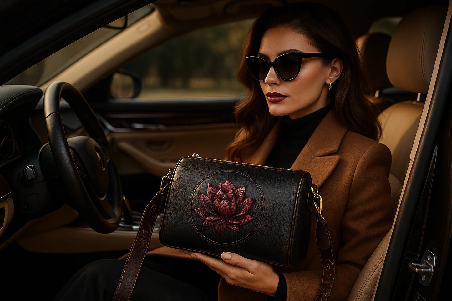 Stijlvolle Schoudertas met Geborduurd Bloemmotief  | Crossbodytas voor Dames