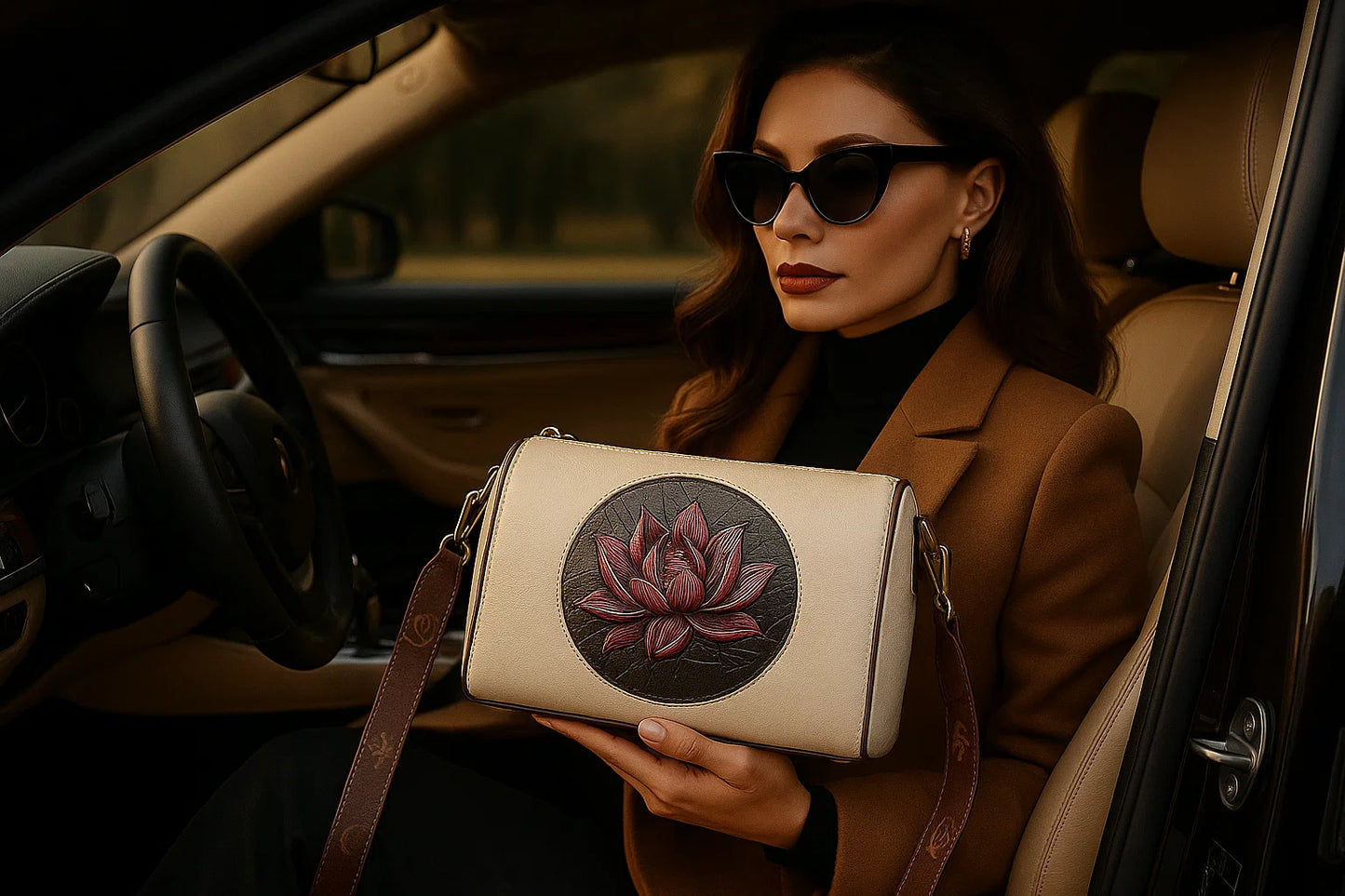 Stijlvolle Schoudertas met Geborduurd Bloemmotief  | Crossbodytas voor Dames