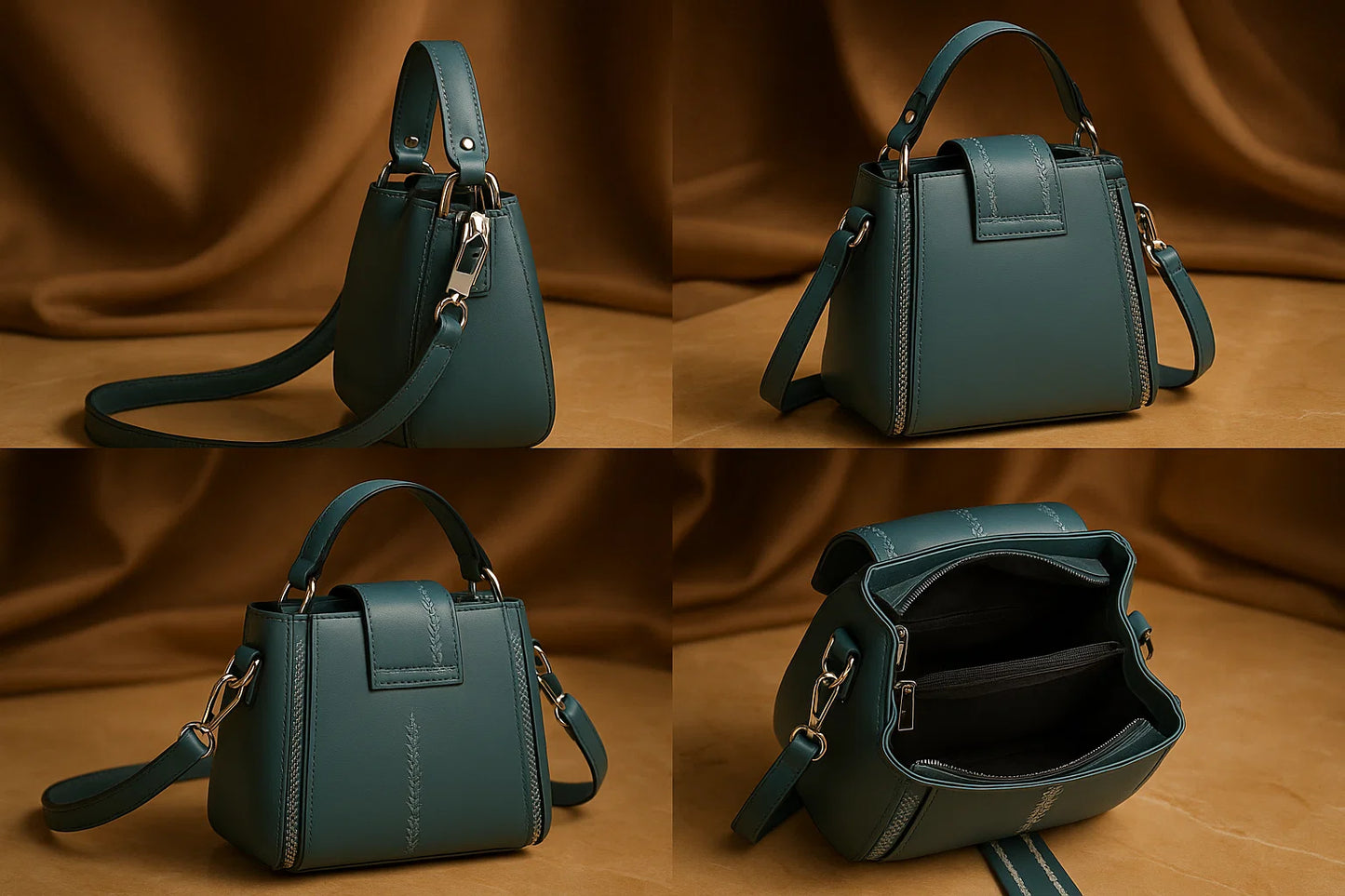 Luxury Shoulder Bag with Zipper & Handle | Elegant & Functional