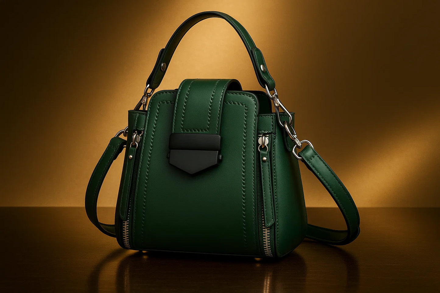 Luxury Shoulder Bag with Zipper & Handle | Elegant & Functional