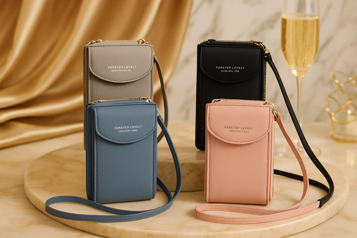 Telefoontas voor Dames | Compacte Schoudertas met Rits en Polsband