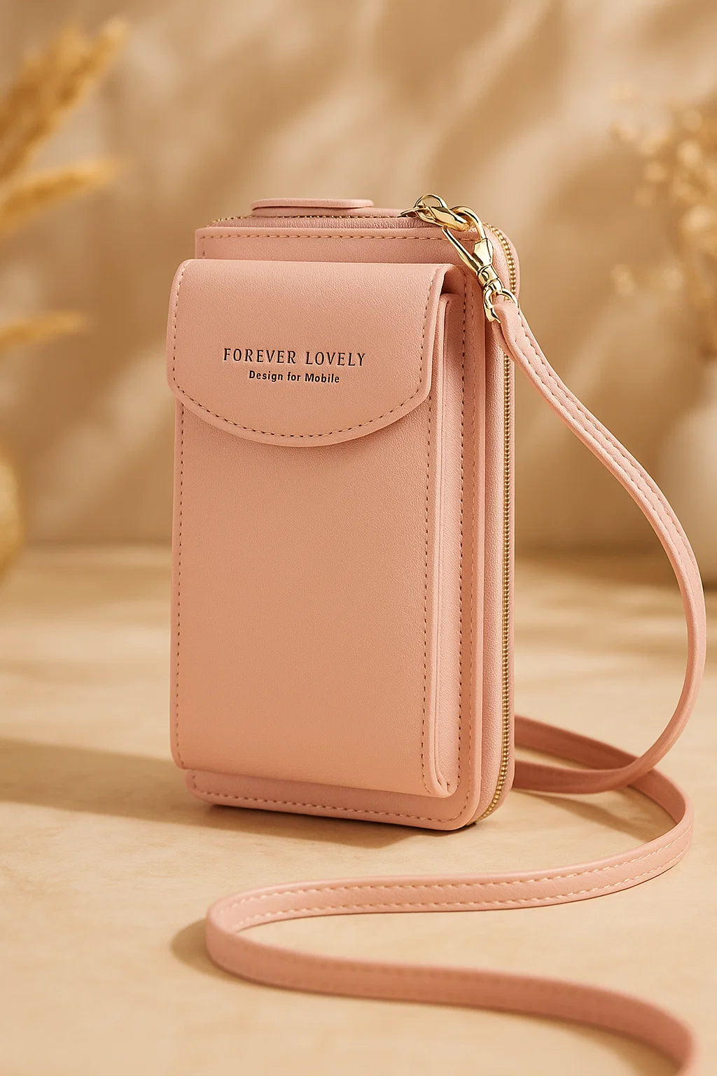 Telefoontas voor Dames | Compacte Schoudertas met Rits en Polsband