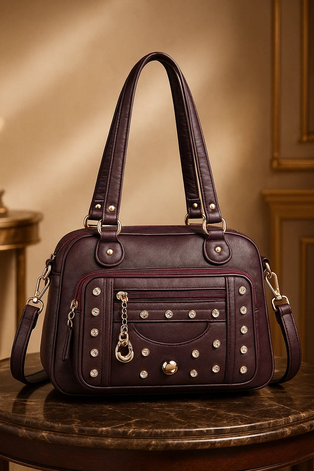 Luxury Bag for Women | Stylish Studded Tote with Multi Pockets