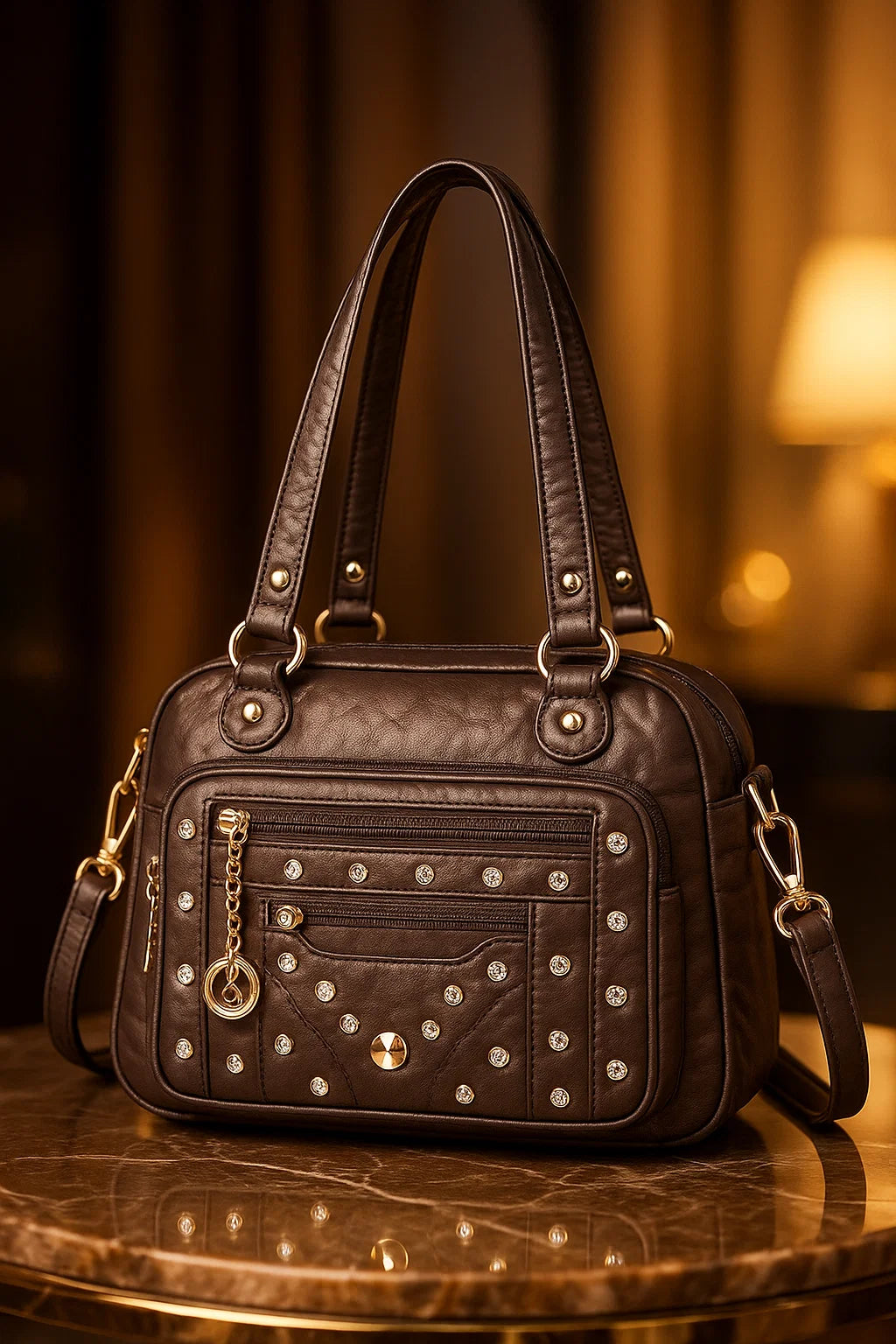 Luxury Bag for Women | Stylish Studded Tote with Multi Pockets
