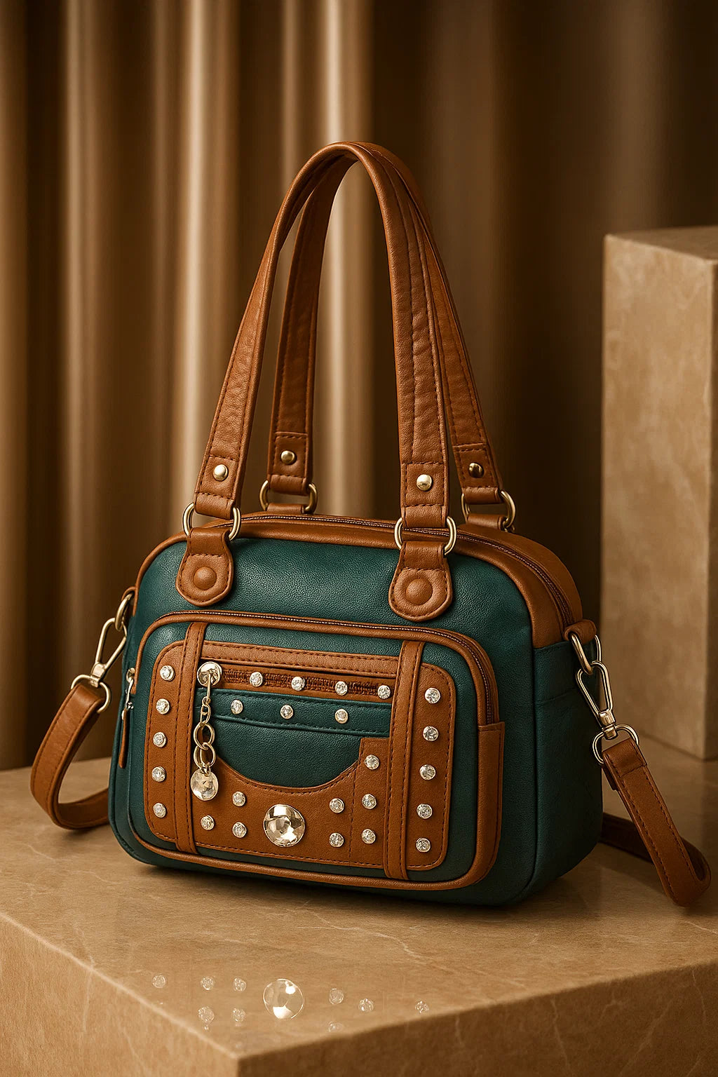 Luxury Bag for Women | Stylish Studded Tote with Multi Pockets